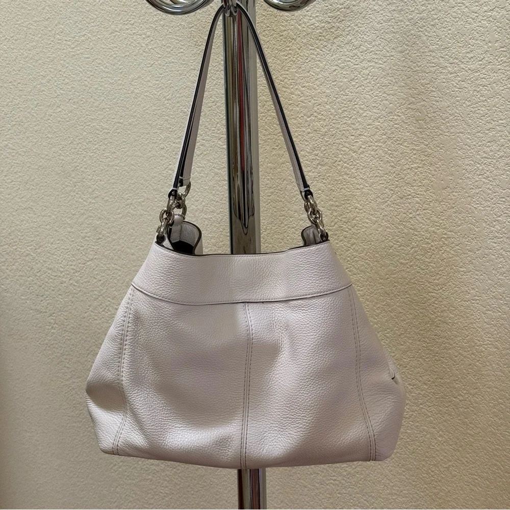 Coach Lexy Stardust Studded Chalk Leather Shoulder Bag Purse F29595 - Picture 5 of 17